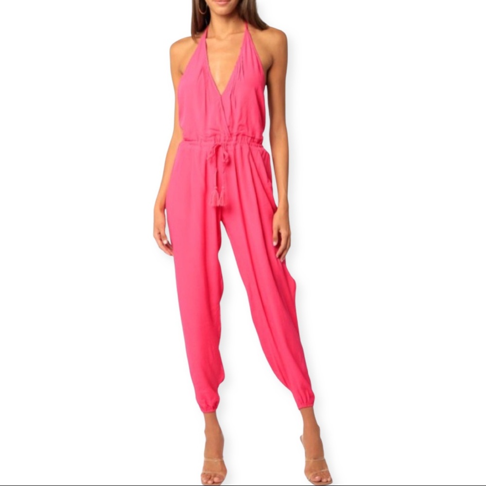 Pink Halter Jumpsuit